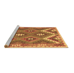 Sideview of Machine Washable Southwestern Brown Country Rug, wshcon684brn