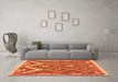 Machine Washable Southwestern Orange Country Area Rugs in a Living Room, wshcon684org