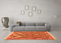 Machine Washable Southwestern Orange Country Rug, wshcon684org