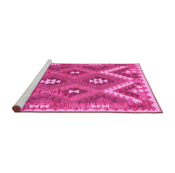 Sideview of Machine Washable Southwestern Pink Country Rug, wshcon684pnk