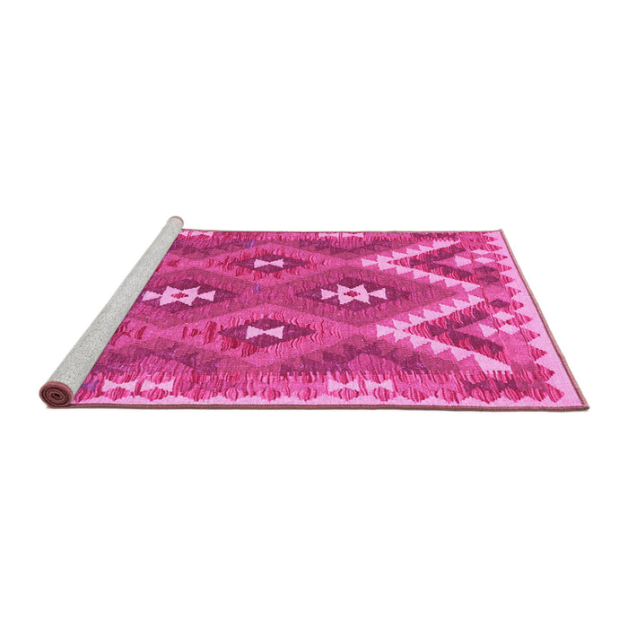 Sideview of Machine Washable Southwestern Pink Country Rug, wshcon684pnk