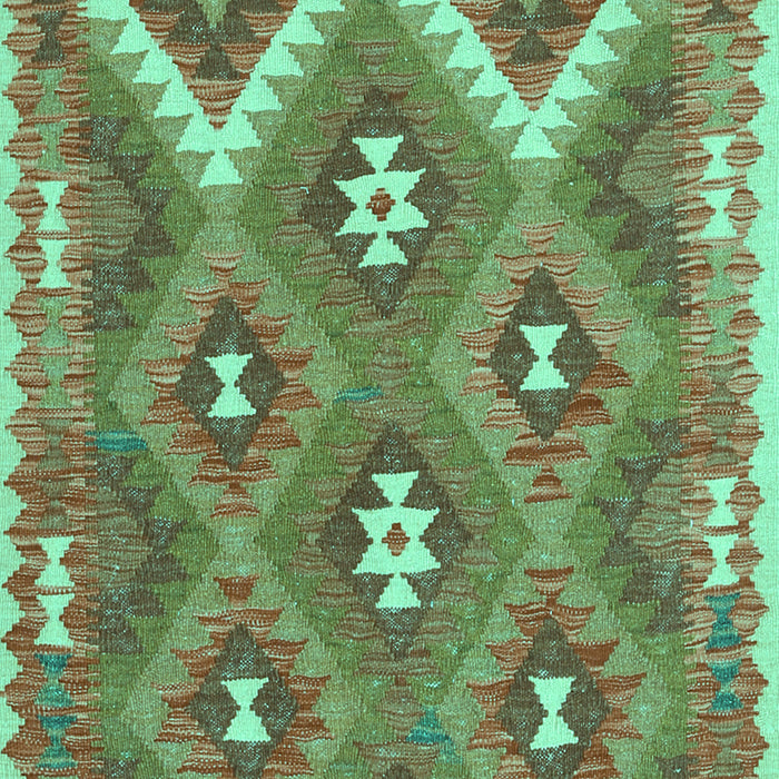 Machine Washable Southwestern Turquoise Country Area Rugs, wshcon684turq