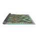 Sideview of Southwestern Light Blue Country Rug, con684lblu