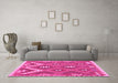 Machine Washable Southwestern Pink Country Rug in a Living Room, wshcon684pnk