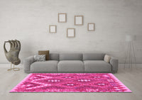 Machine Washable Southwestern Pink Country Rug, wshcon684pnk