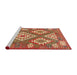 Serging Thickness of Machine Washable Contemporary Red Rug, wshcon685