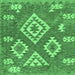 Square Southwestern Emerald Green Country Rug, con685emgrn