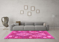 Machine Washable Southwestern Pink Country Rug, wshcon685pnk