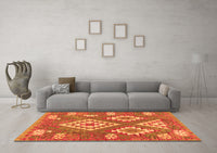 Machine Washable Southwestern Orange Country Rug, wshcon685org