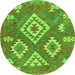 Square Southwestern Green Country Rug, con685grn