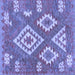 Square Machine Washable Southwestern Blue Country Rug, wshcon685blu