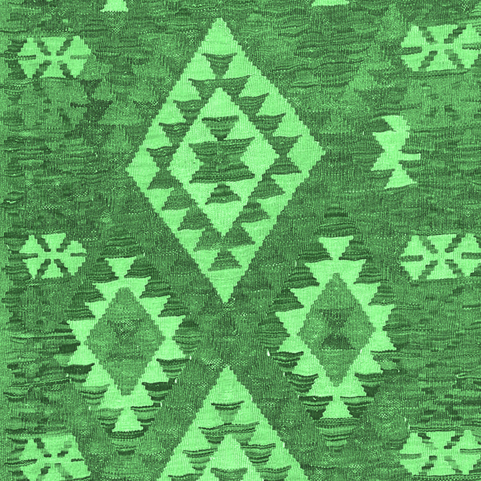 Machine Washable Southwestern Emerald Green Country Area Rugs, wshcon685emgrn