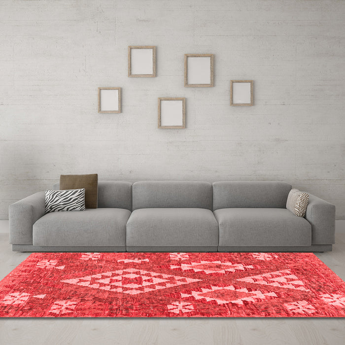Country Red Washable Rugs