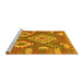 Sideview of Machine Washable Southwestern Yellow Country Rug, wshcon685yw