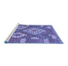 Sideview of Machine Washable Southwestern Blue Country Rug, wshcon685blu