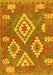 Machine Washable Southwestern Yellow Country Rug, wshcon685yw