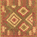 Square Southwestern Brown Country Rug, con685brn