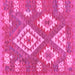 Square Southwestern Pink Country Rug, con685pnk