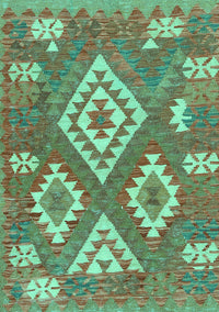 Southwestern Turquoise Country Rug, con685turq