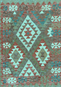 Southwestern Light Blue Country Rug, con685lblu