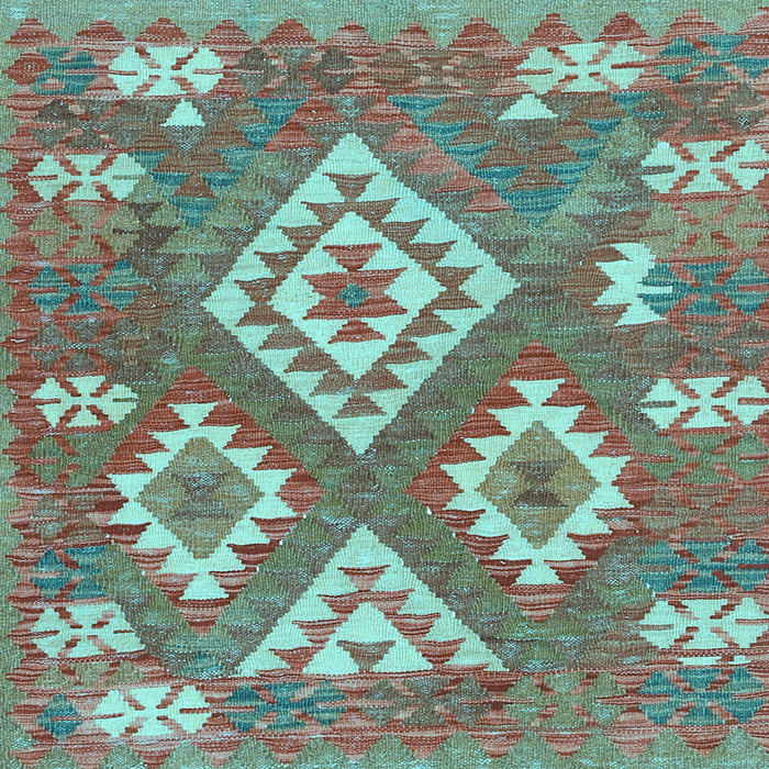 Square Southwestern Light Blue Country Rug, con685lblu