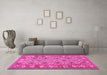 Machine Washable Southwestern Pink Country Rug in a Living Room, wshcon686pnk