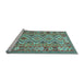 Sideview of Machine Washable Southwestern Light Blue Country Rug, wshcon686lblu