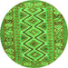 Square Southwestern Green Country Rug, con686grn