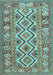 Southwestern Light Blue Country Rug, con686lblu