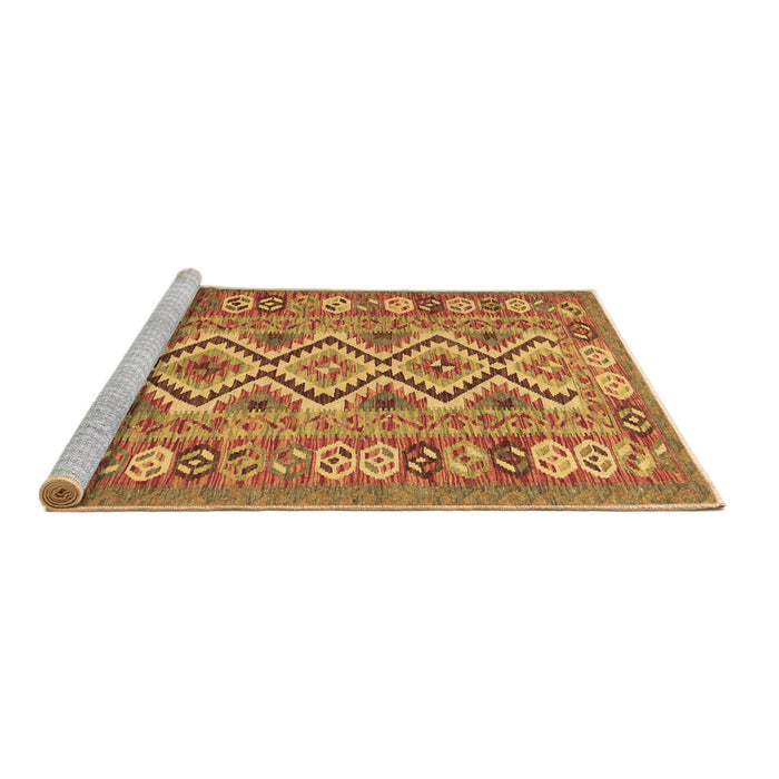 Sideview of Machine Washable Southwestern Brown Country Rug, wshcon686brn