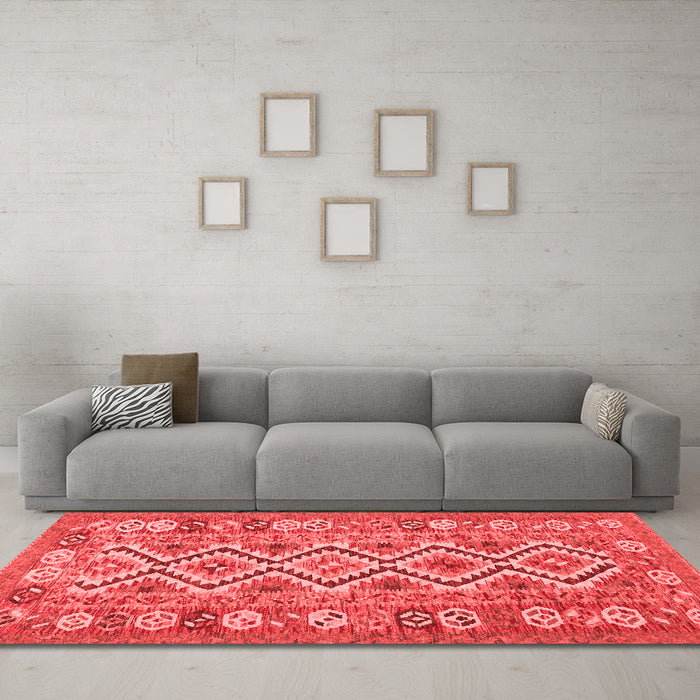 Country Red Washable Rugs