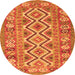 Square Southwestern Orange Country Rug, con686org