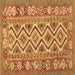 Square Southwestern Brown Country Rug, con686brn