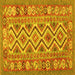 Square Southwestern Yellow Country Rug, con686yw