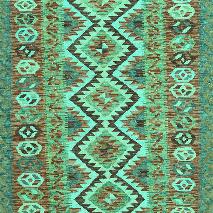 Machine Washable Southwestern Turquoise Country Area Rugs, wshcon686turq