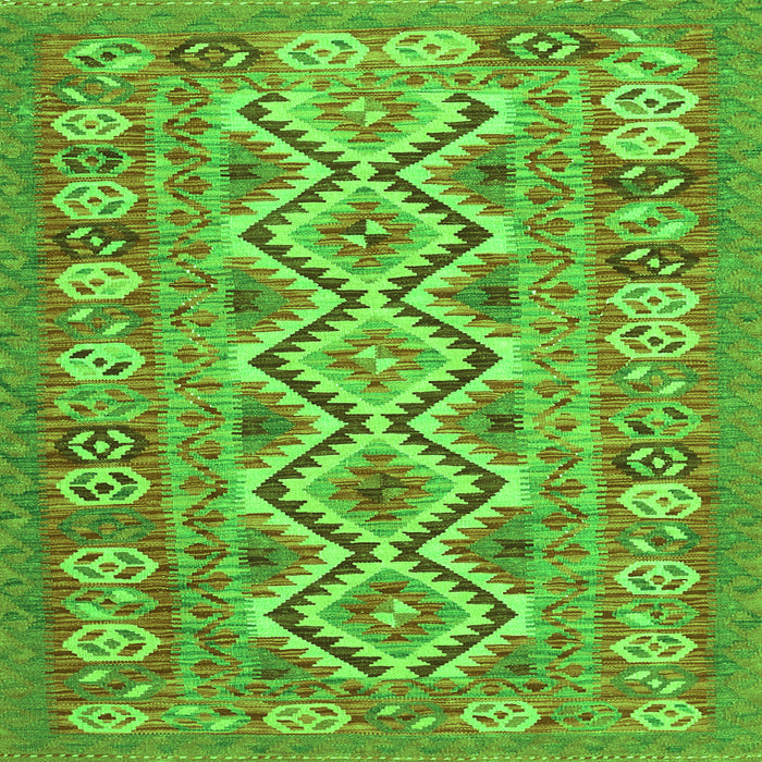 Serging Thickness of Southwestern Green Country Rug, con686grn