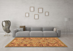 Machine Washable Southwestern Brown Country Rug in a Living Room,, wshcon686brn