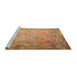 Serging Thickness of Machine Washable Contemporary Orange Rug, wshcon687