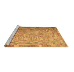 Sideview of Machine Washable Southwestern Brown Country Rug, wshcon687brn
