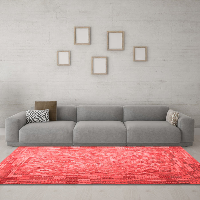 Country Red Washable Rugs
