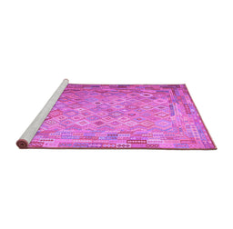 Sideview of Machine Washable Southwestern Purple Country Area Rugs, wshcon687pur