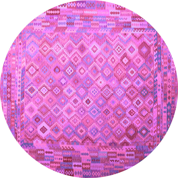 Round Southwestern Purple Country Rug, con687pur