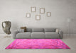 Machine Washable Southwestern Pink Country Rug in a Living Room, wshcon687pnk