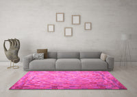 Machine Washable Southwestern Pink Country Rug, wshcon687pnk