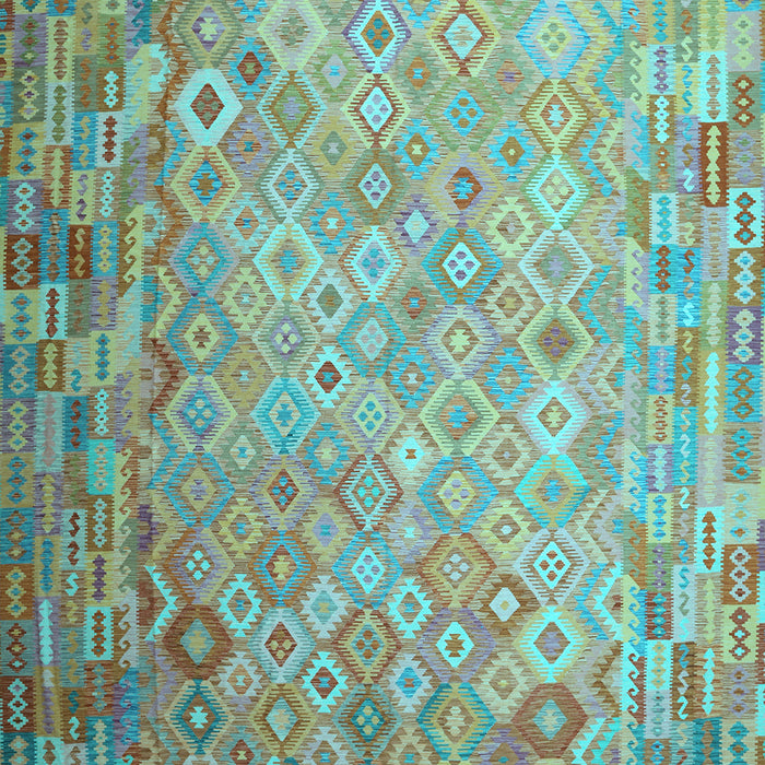 Machine Washable Southwestern Light Blue Country Rug, wshcon687lblu