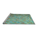 Sideview of Machine Washable Southwestern Light Blue Country Rug, wshcon687lblu