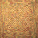 Square Machine Washable Southwestern Brown Country Rug, wshcon687brn