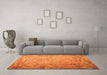 Machine Washable Southwestern Orange Country Area Rugs in a Living Room, wshcon687org
