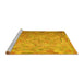 Sideview of Machine Washable Southwestern Yellow Country Rug, wshcon687yw