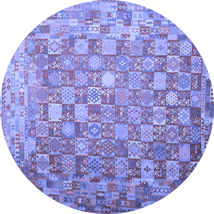 Round Oriental Blue Traditional Rug, con688blu